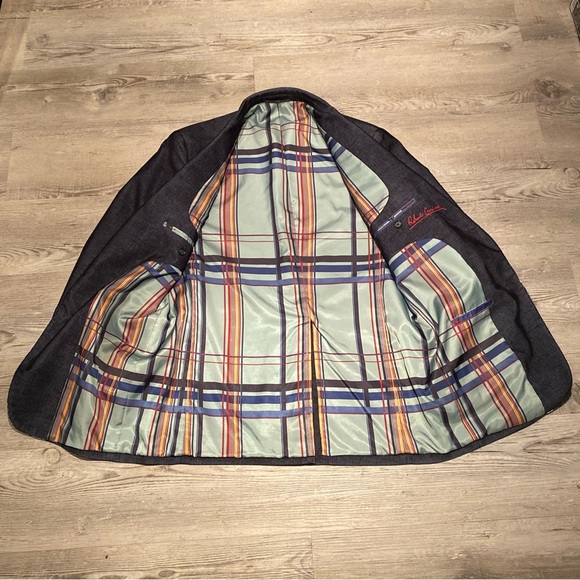 Robert Graham Mens Sport Coat 42L Blue Cotton Corduroy 2 Button Blazer Jacket - Picture 4 of 7